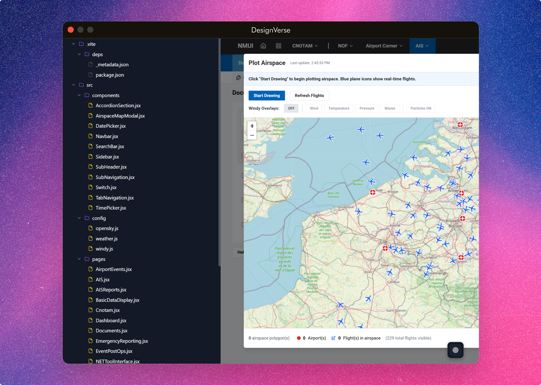 DesignVerse Code Editor with Map Application